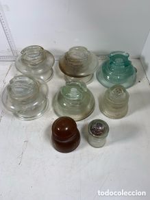 Antiguidades: 01_ JICARA DE CRISTAL ANTIGUO AISLADOR DE VIDRIO DE POSTE ELÉCTRICO